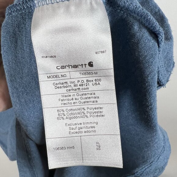Carhartt Shirt Mens Size XL Blue Loose Fit Utility Work Pocket Long Sleeve Work - Picture 6 of 9
